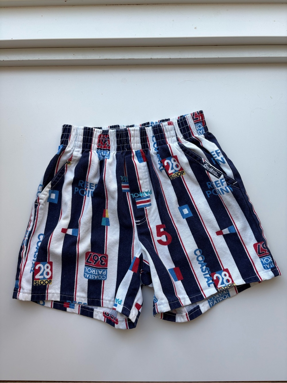 Vintage 90s Rare OshKosh Nautical Toddler Boy Shorts Size 4T